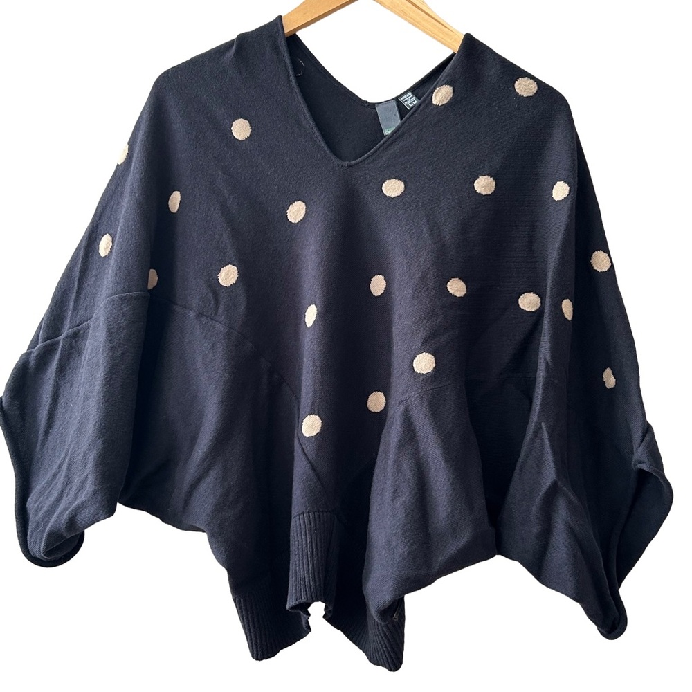 Shannon Passero Black and Tan Polka Dot Women's Sweater - Picture 2 of 7